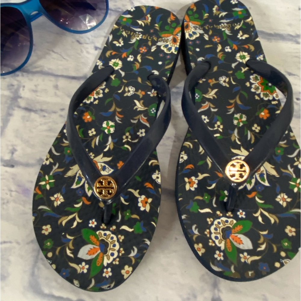 Tory Burch Navy Flip Flops